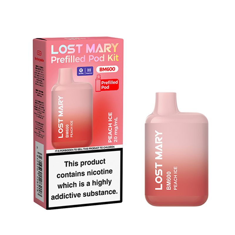 Lost Mary prefilled pod kit peah ice zoom distro in UK
