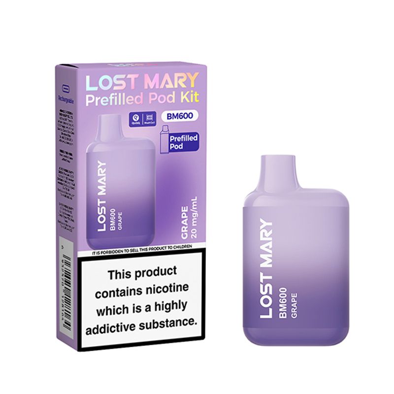 Lost Mary prefilled pod kit grape zoom distro in UK