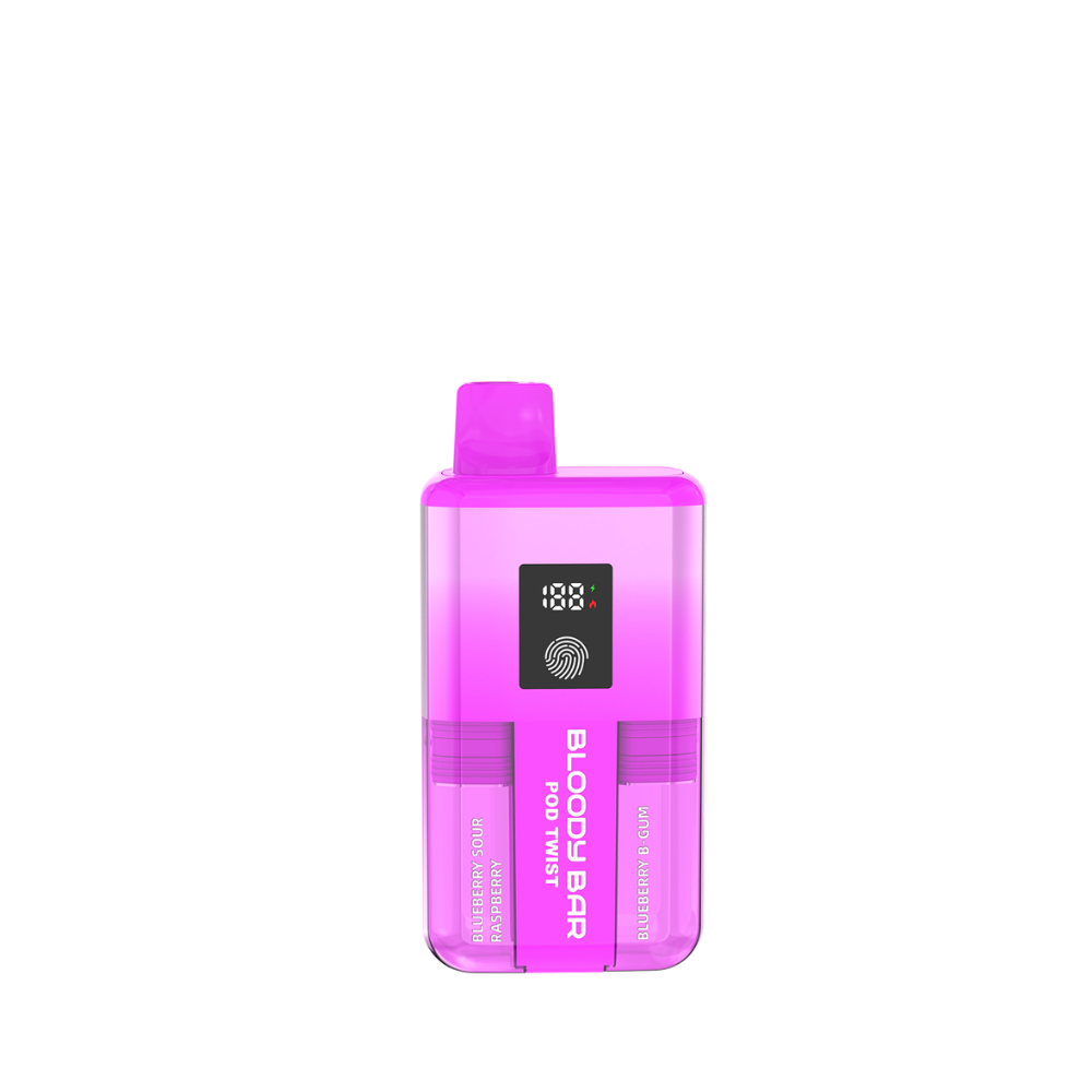 Bloody Bar | Pod Twist | Prefilled Pod Kit | Blueberry Sour Raspberry / Blueberry Bgum | 20K | Pack of 5