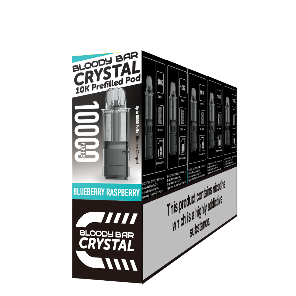 Crystal 10K Bloody Bar | Replacement Pods | Blueberry Raspberry | 10K | Pack Of 5