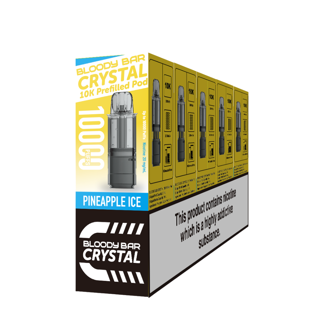 Crystal 10K Bloody Bar | Replacement Pods | Pineapple Ice | 10K | Pack Of 5