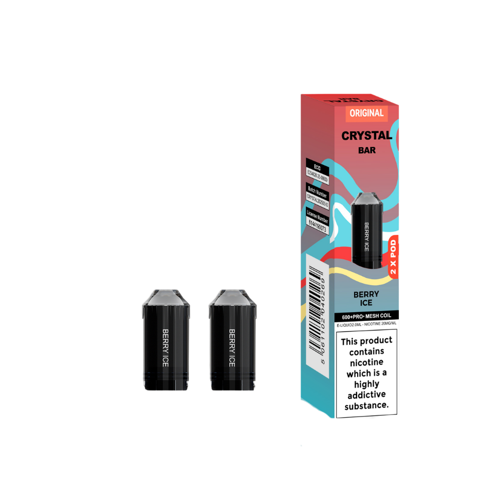 Crystal Bar | Replacement Pods | Berry Ice | 600 Puffs| Pack Of 5