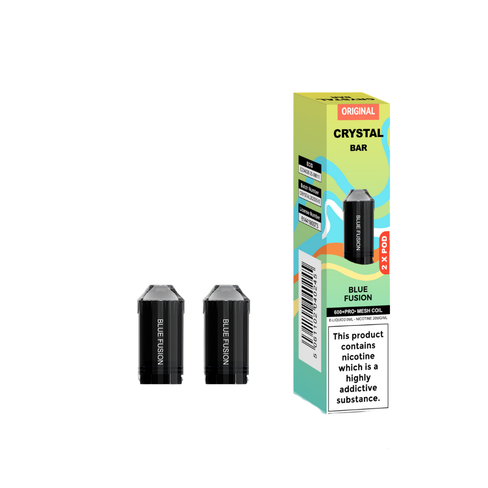 Crystal Bar | Replacement Pods | Blue Fusion | 600 Puffs| Pack Of 5