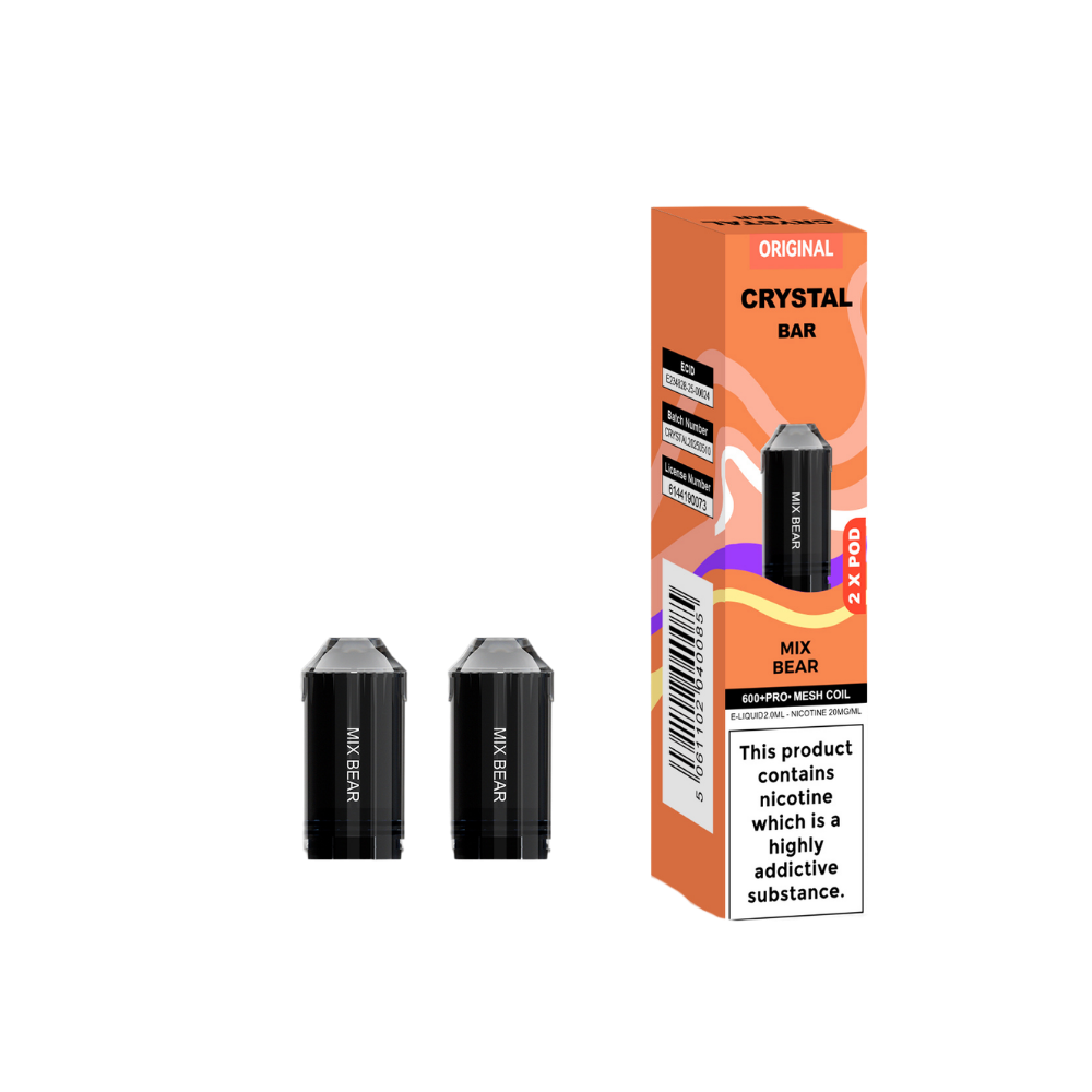 Crystal Bar | Replacement Pods | Mix Bear | 600 Puffs| Pack Of 5