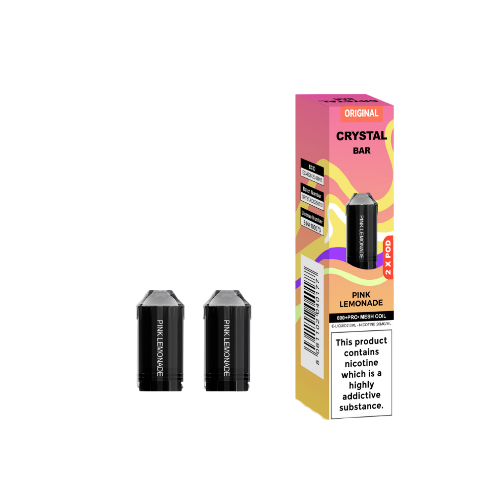 Crystal Bar | Replacement Pods | Pink Lemonade | 600 Puffs| Pack Of 5