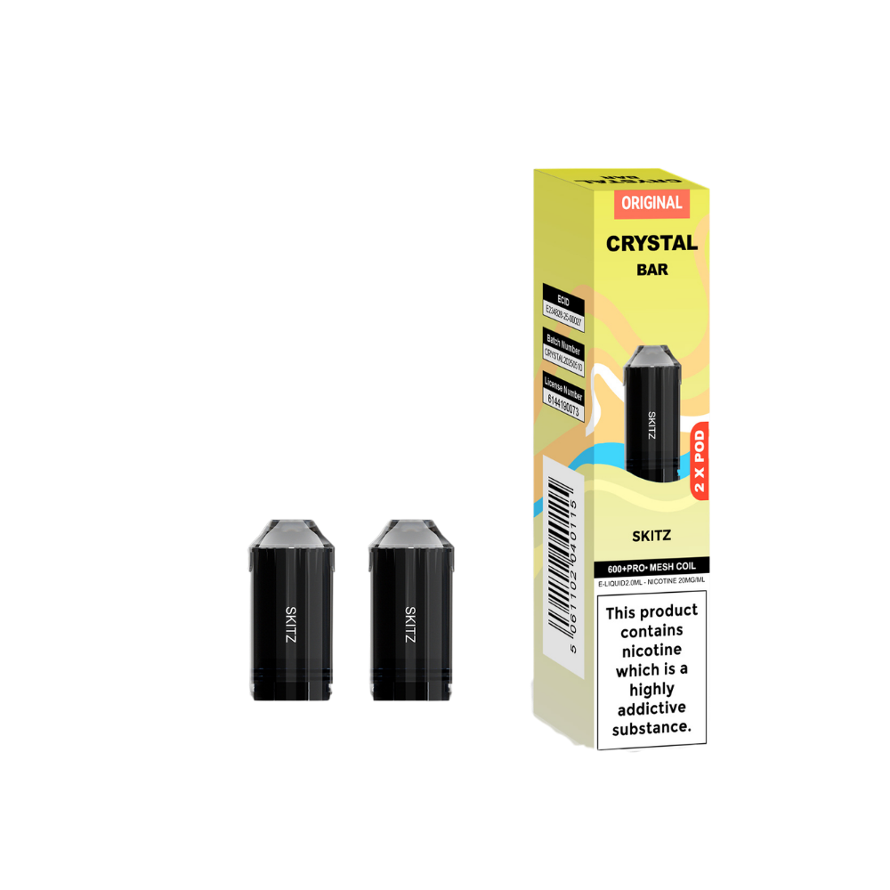 Crystal Bar | Replacement Pods | Skitz | 600 Puffs| Pack Of 5