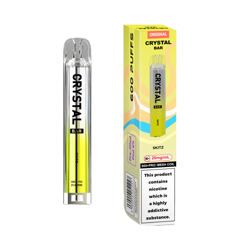 Crystal Bar | Prefilled Pod Kit | Skitz | 600 Puffs| Pack Of 10