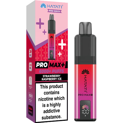 Hayati Pro Max 6000 Disposable Vape – Strawberry Raspberry Ice Flavour UK Bulk