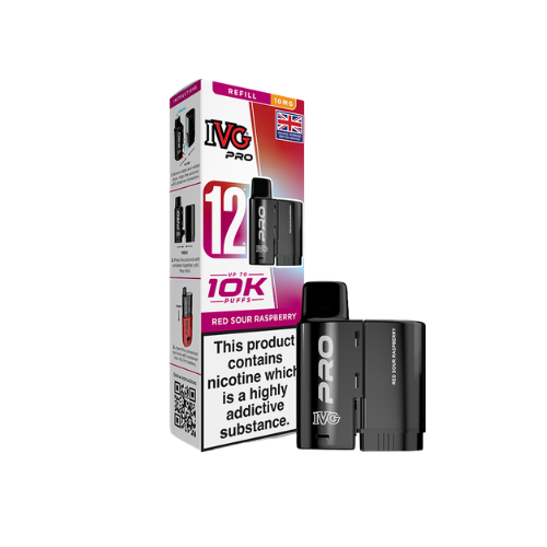 IVG | PRO 12 | Replacement Pods | Red Sour Raspberry | 10mg