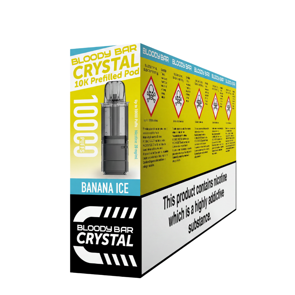 Crystal 10K Bloody Bar | Replacement Pods | Banana Ice | 10K | Pack Of 5