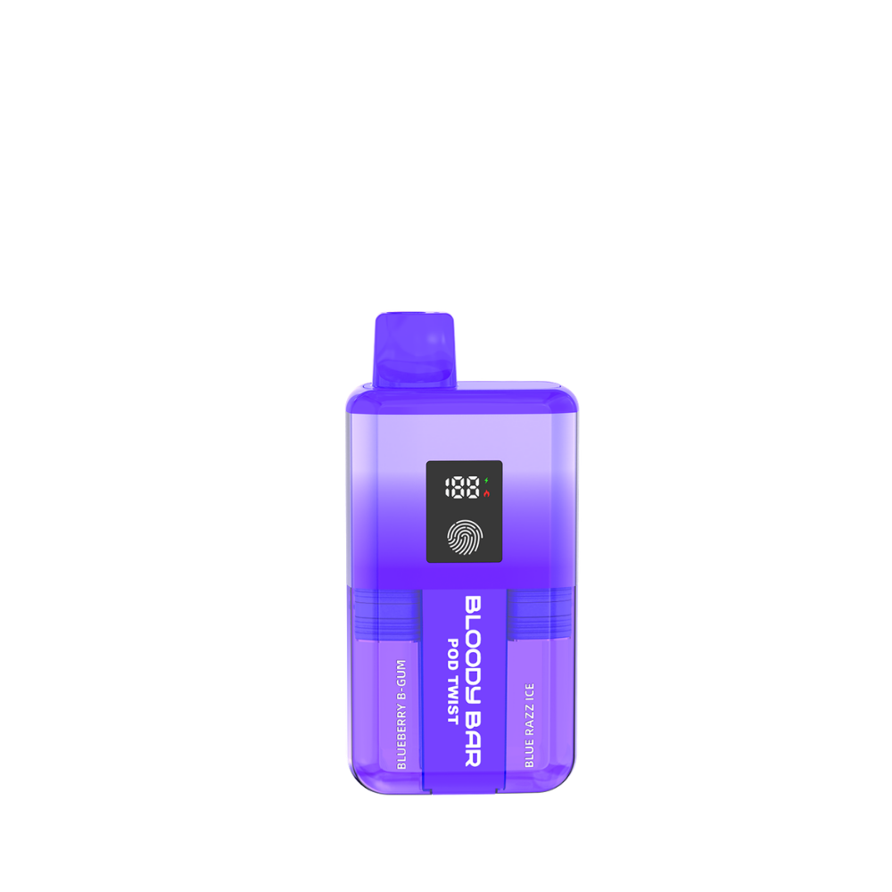 Bloody Bar | Pod Twist | Prefilled Pod Kit | Blueberry Bgum / Blue Razz Ice | 20K | Pack of 5