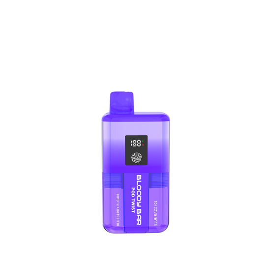 Bloody Bar | Pod Twist | Prefilled Pod Kit | Blueberry Bgum / Blue Razz Ice | 20K | Pack of 5