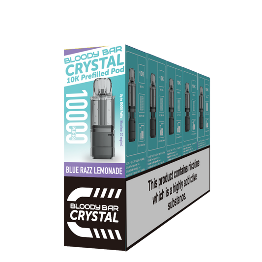 Crystal 10K Bloody Bar | Replacement Pods | Blue Razz Lemonade | 10K | Pack Of 5