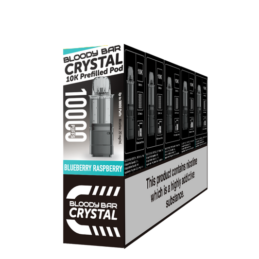 Crystal 10K Bloody Bar | Replacement Pods | Blueberry Raspberry | 10K | Pack Of 5