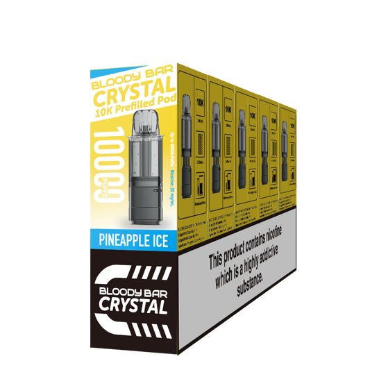 Crystal 10K Bloody Bar | Replacement Pods | Pineapple Ice | 10K | Pack Of 5