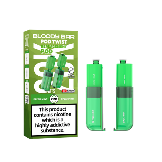 Bloody Bar | Replacement Pods | Freshmint/Spearmint | Pod Twist 20K | Pack of 5