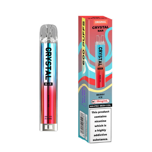 Crystal Bar | Prefilled Pod Kit | Berry Ice | 600 Puffs| Pack Of 10