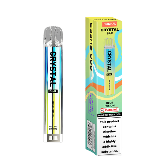 Crystal Bar | Prefilled Pod Kit | Blue Fusion | 600 Puffs| Pack Of 10