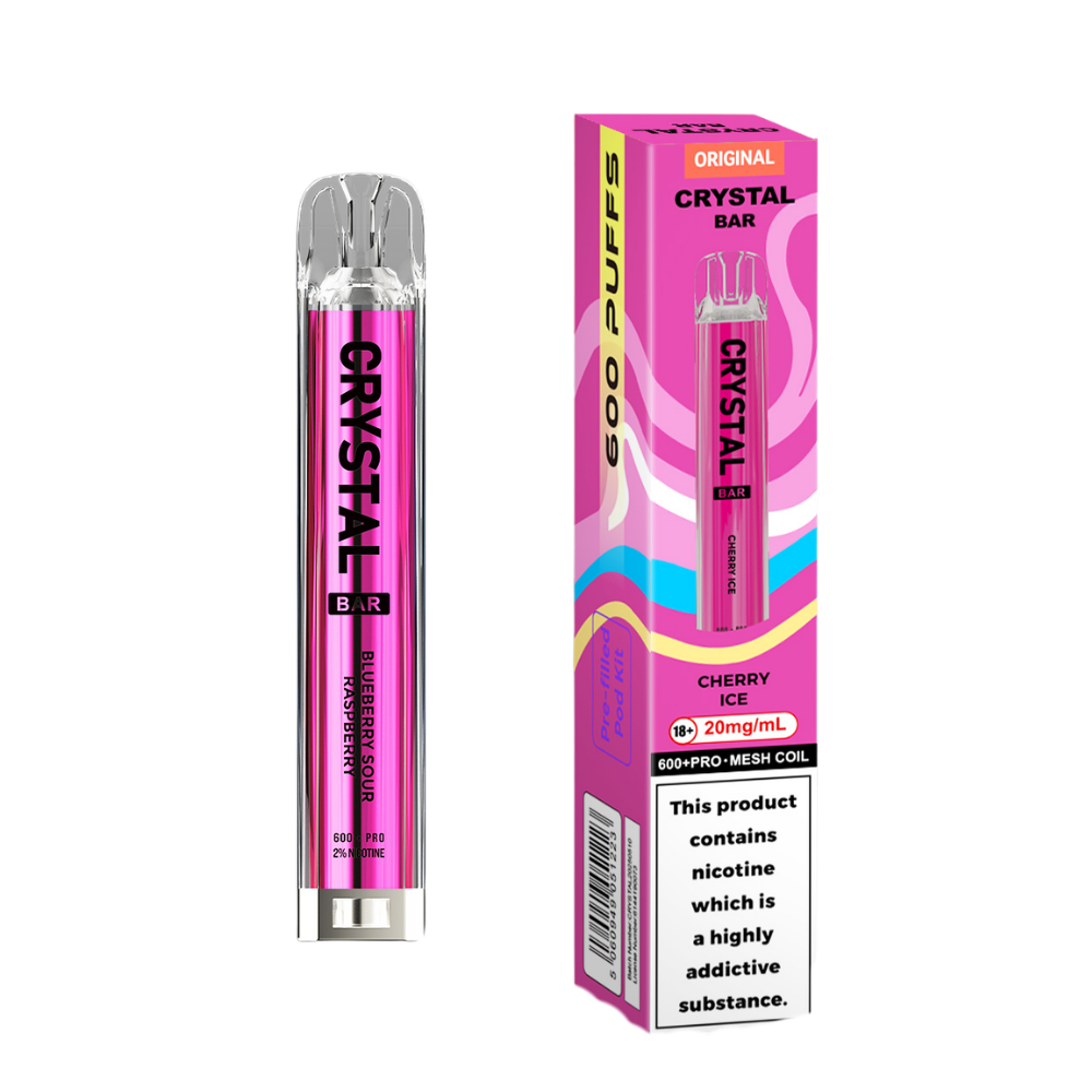 Crystal Bar | Prefilled Pod Kit | Cherry Ice | 600 Puffs| Pack Of 10
