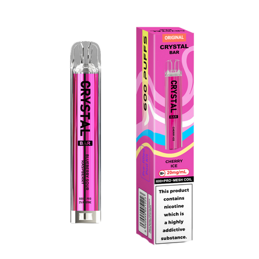 Crystal Bar | Prefilled Pod Kit | Cherry Ice | 600 Puffs| Pack Of 10