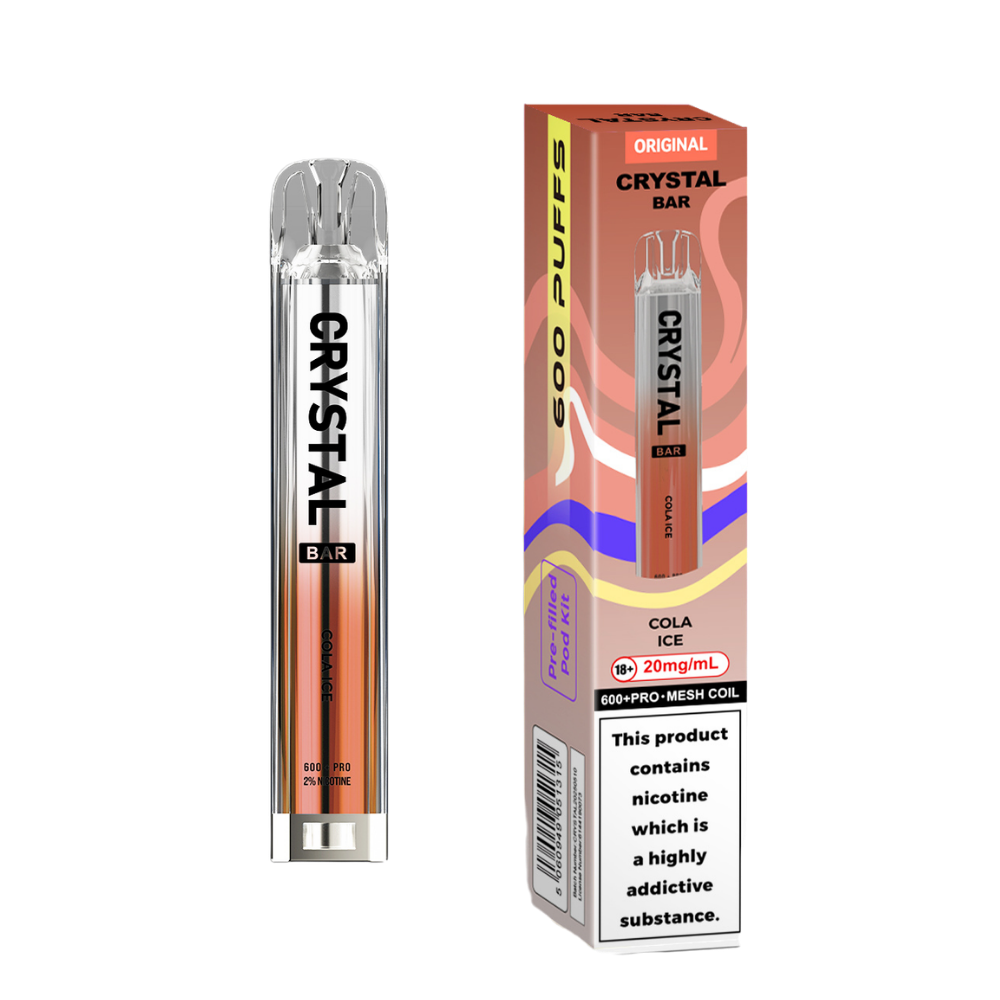 Crystal Bar | Prefilled Pod Kit | Cola Ice | 600 Puffs| Pack Of 10