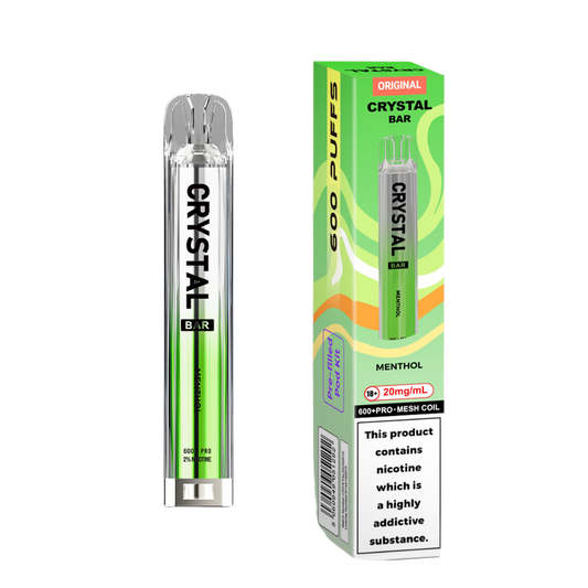 Crystal Bar | Prefilled Pod Kit | Menthol | 600 Puffs| Pack Of 10