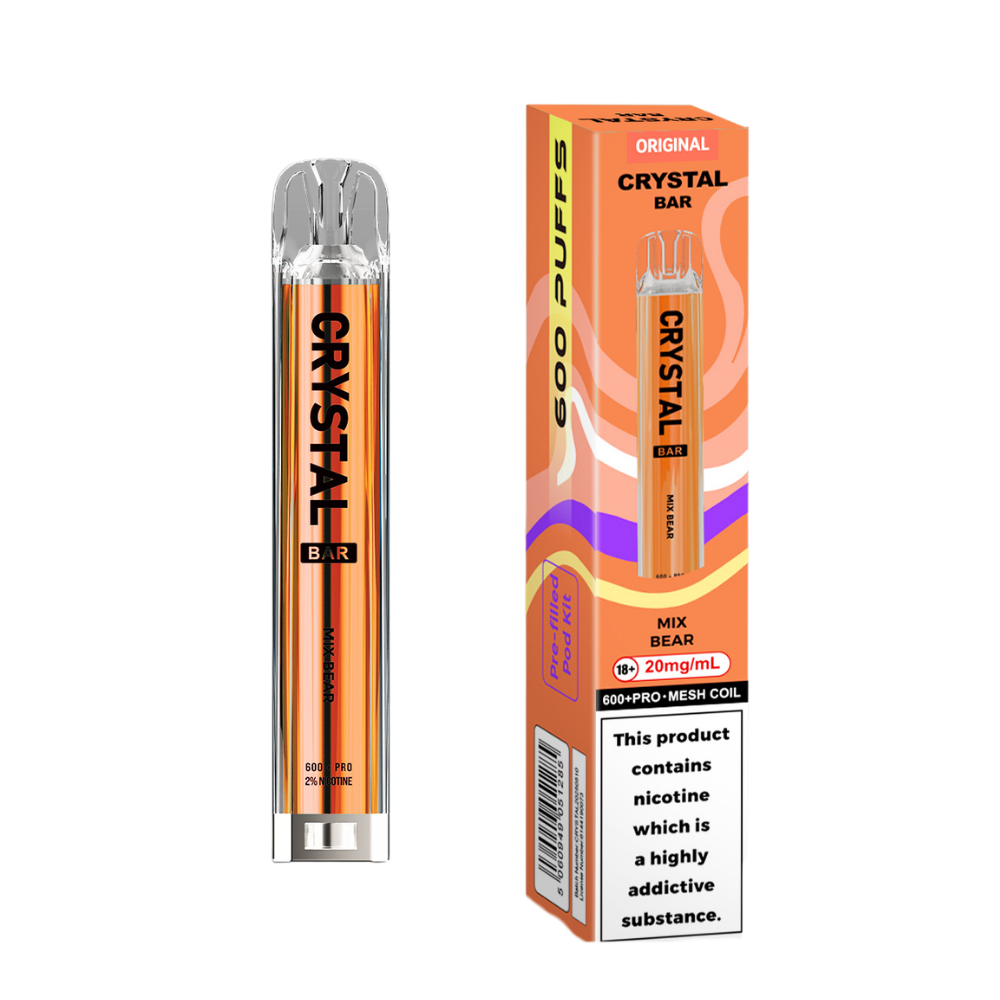Crystal Bar | Prefilled Pod Kit | Mix Bear | 600 Puffs| Pack Of 10