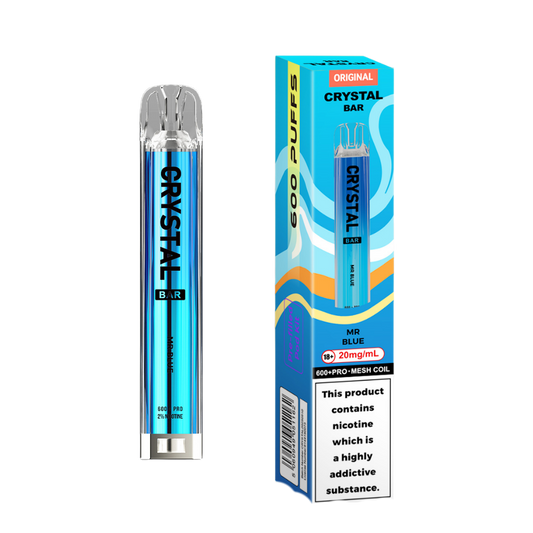 Crystal Bar | Prefilled Pod Kit | Mr Blue | 600 Puffs| Pack Of 10