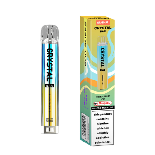 Crystal Bar | Prefilled Pod Kit | Pineapple Ice | 600 Puffs| Pack Of 10