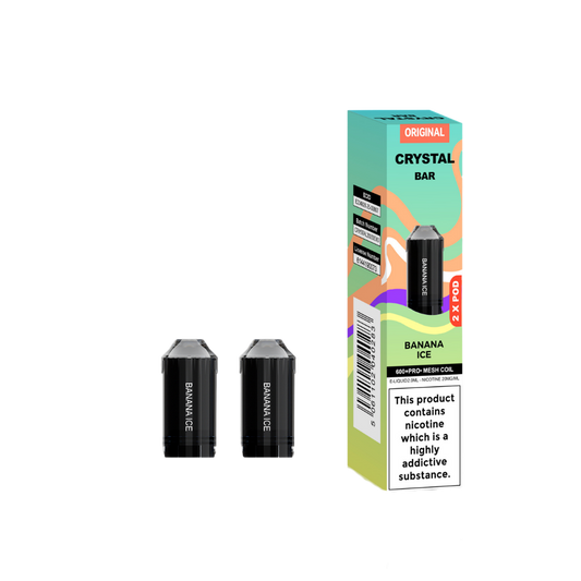 Crystal Bar | Replacement Pods | Banana Ice | 600 Puffs| Pack Of 5