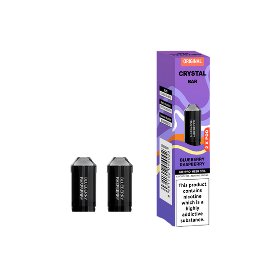 Crystal Bar | Replacement Pods | Blueberry Raspberry | 600  Puffs| Pack Of 5