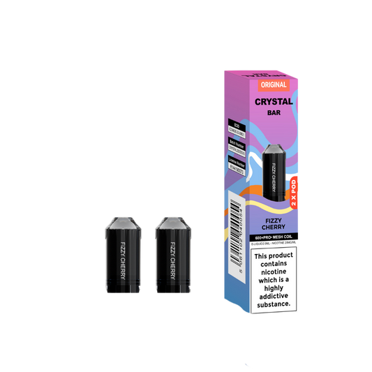Crystal Bar | Replacement Pods | Fizzy Cherry | 600  Puffs| Pack Of 5