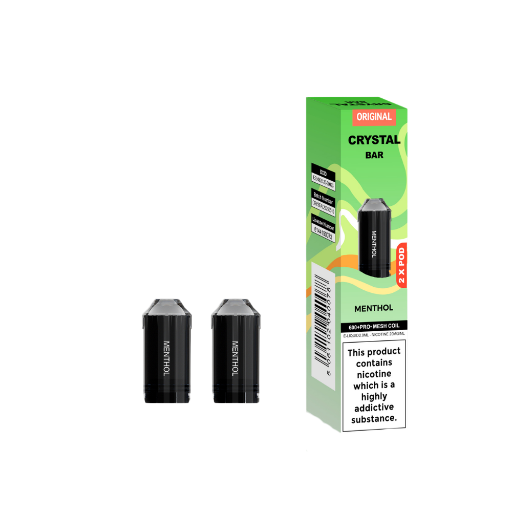 Crystal Bar | Replacement Pods | Menthol | 600  Puffs| Pack Of 5