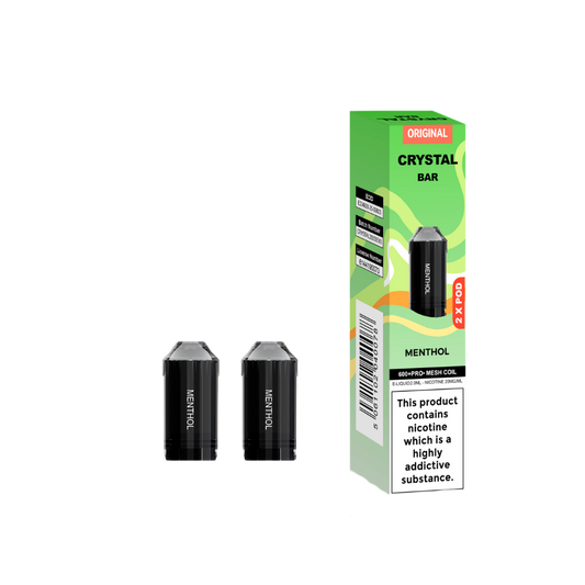 Crystal Bar | Replacement Pods | Menthol | 600  Puffs| Pack Of 5