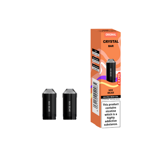 Crystal Bar | Replacement Pods | Mix Bear | 600  Puffs| Pack Of 5