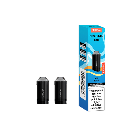 Crystal Bar | Replacement Pods | Mr Blue | 600  Puffs| Pack Of 5