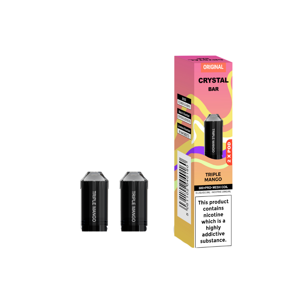 Crystal Bar | Replacement Pods | Triple Mango | 600  Puffs| Pack Of 5