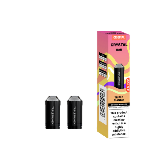 Crystal Bar | Replacement Pods | Triple Mango | 600  Puffs| Pack Of 5