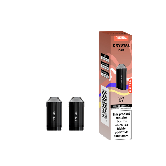 Crystal Bar | Replacement Pods | VMT Ice | 600  Puffs| Pack Of 5