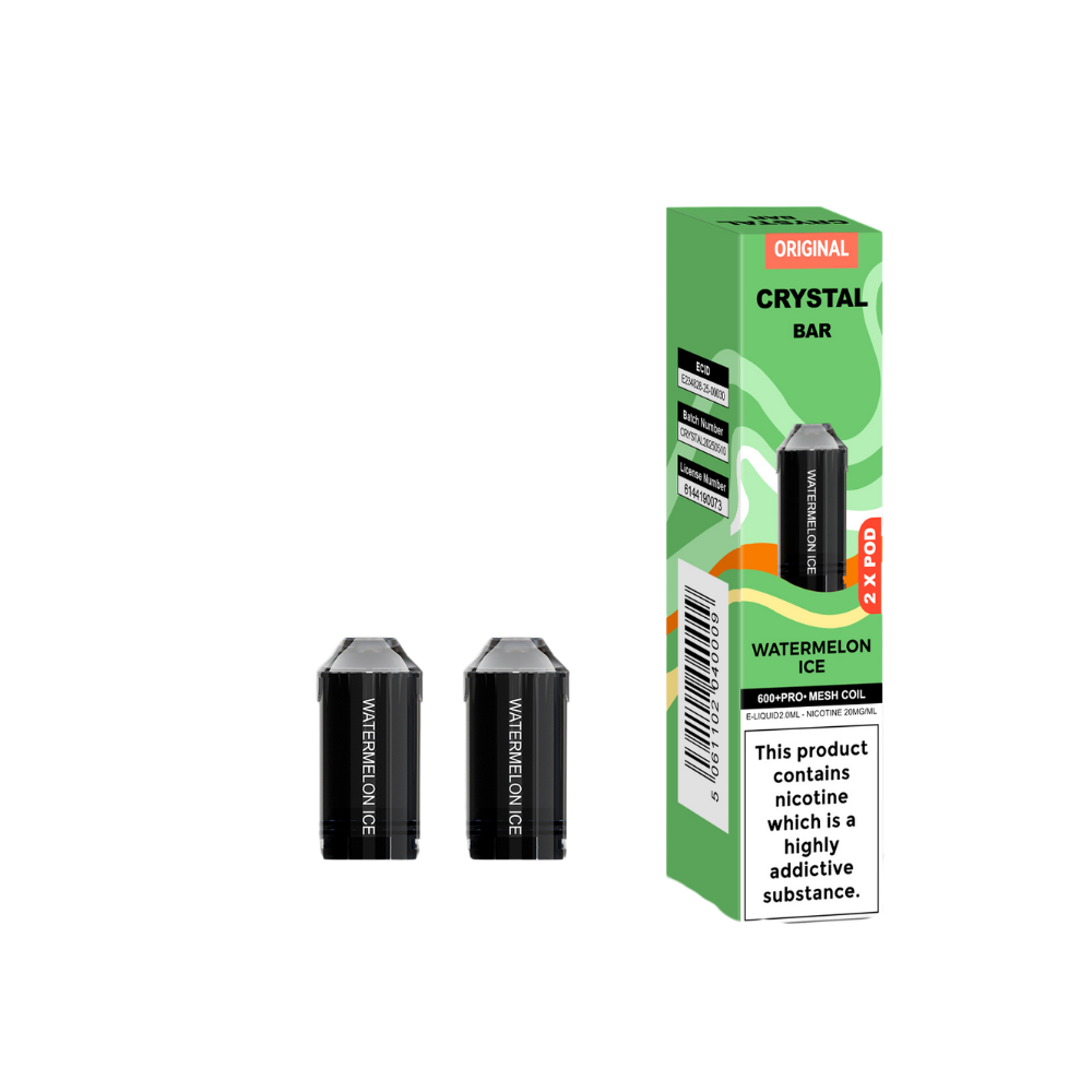 Crystal Bar | Replacement Pods | Watermelon Ice | 600  Puffs| Pack Of 5