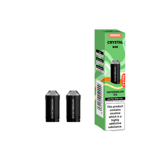 Crystal Bar | Replacement Pods | Watermelon Ice | 600  Puffs| Pack Of 5