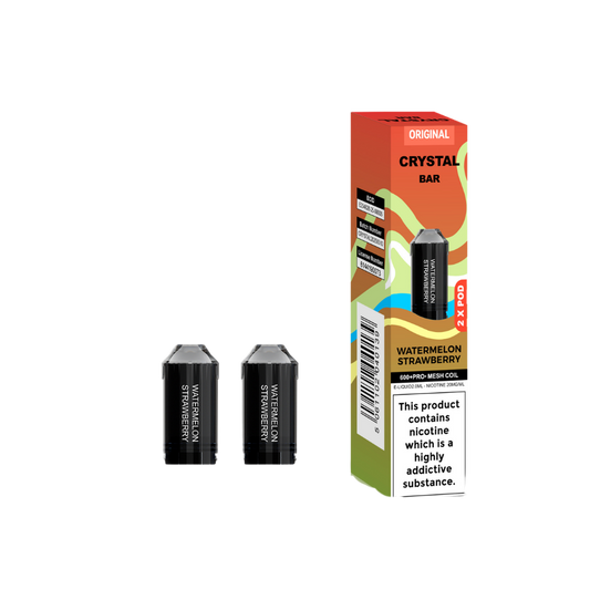 Crystal Bar | Replacement Pods | Watermelon Strawberry | 600  Puffs| Pack Of 5