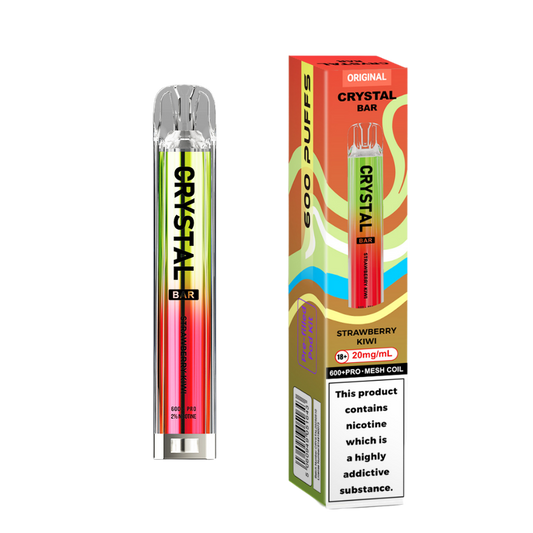 Crystal Bar | Prefilled Pod Kit | Strawberry Kiwi | 600 Puffs | Pack Of 10