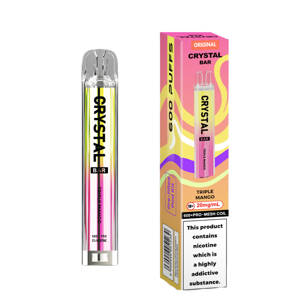 Crystal Bar | Prefilled Pod Kit | Triple Mango | 600 Puffs | Pack Of 10