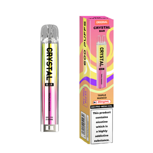 Crystal Bar | Prefilled Pod Kit | Triple Mango | 600 Puffs | Pack Of 10
