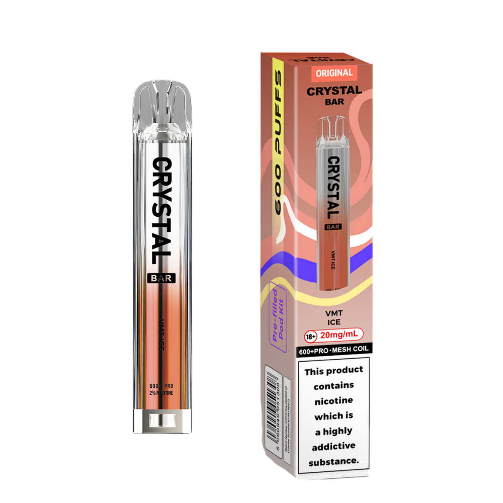 Crystal Bar | Prefilled Pod Kit | VMT Ice | 600 Puffs | Pack Of 10