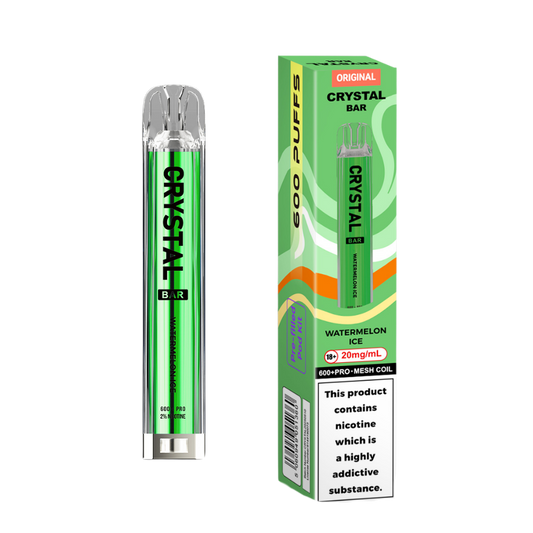 Crystal Bar | Prefilled Pod Kit | Watermelon Ice | 600 Puffs |Pack Of 10