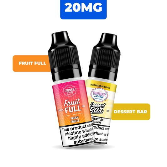 Dinner Lady | Dessert Bar Salts + Fruit Full Bar Salts Bundle | 20mg | 90 + 90 Free