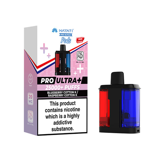 Hayati Pro Ultra 25K | Replacement Pods | Blueberry Cotton Candy / Raspberry Cotton Candy