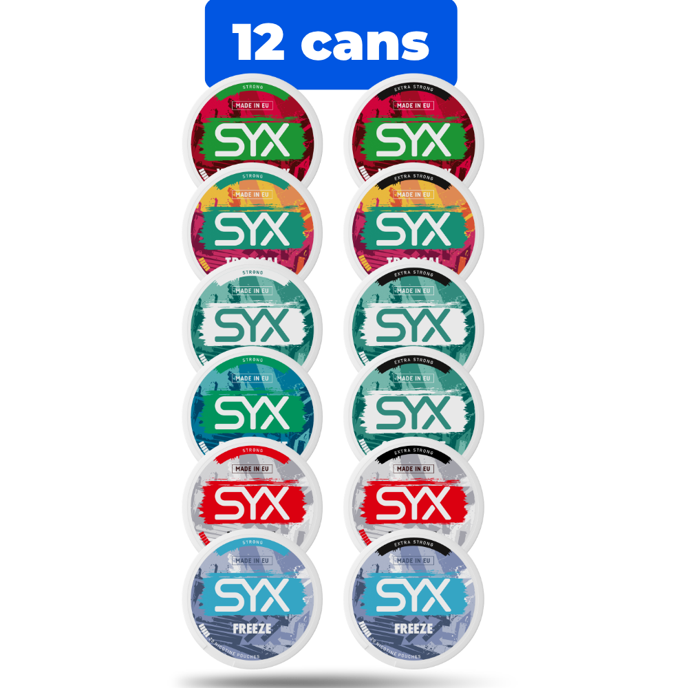 SYX | Nic Pouches | Mini Bundle | Strong & Extra Strong | 12 Flavours